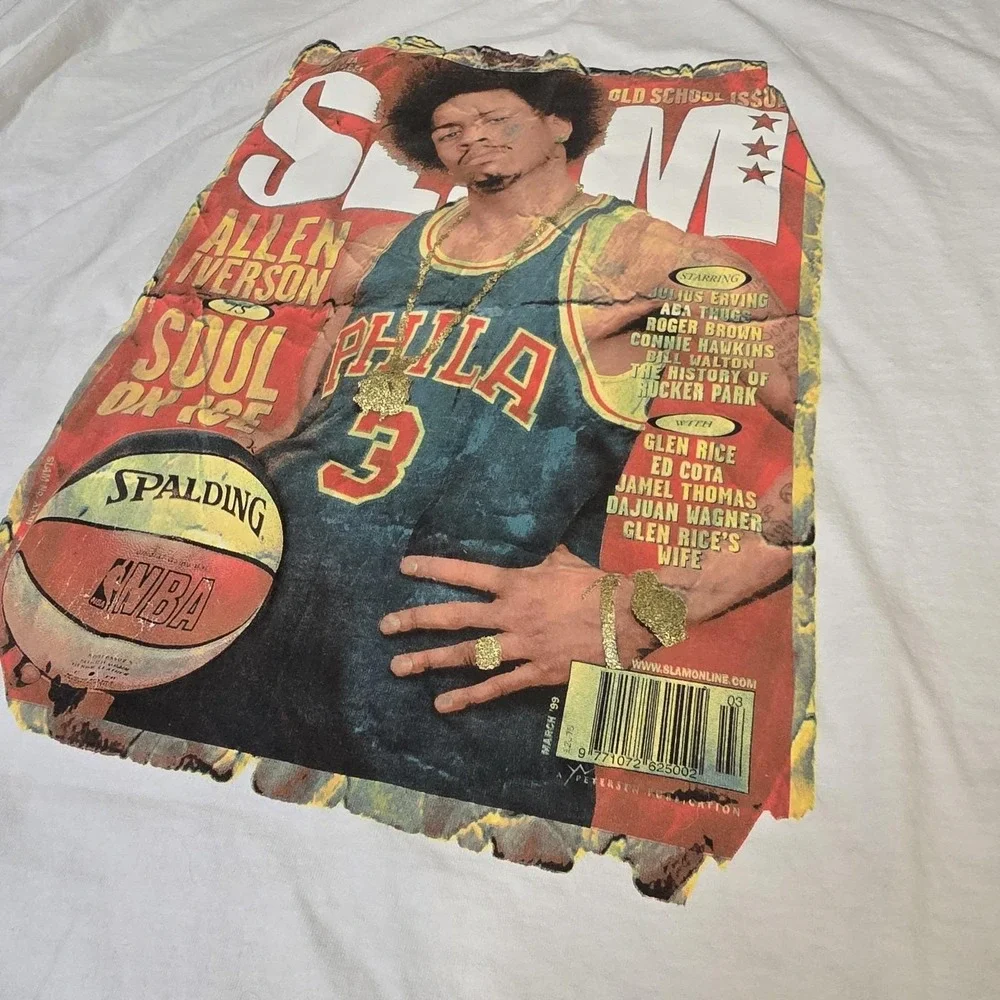 Vintage 1999 Allen Iverson SLAM Magazine T-Shirt 4XL NBA Hip‎ Hop 90s